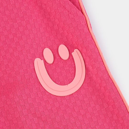 Girls Jacquard Pajama (Smiley) - Pink