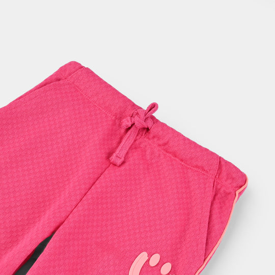 Girls Jacquard Pajama (Smiley) - Pink