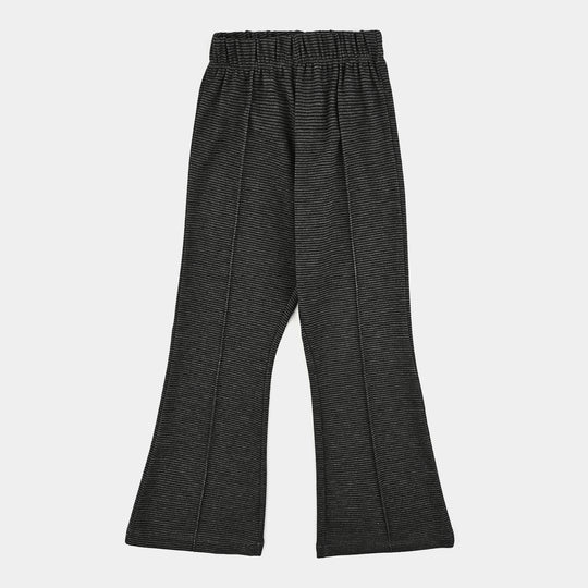 Girls Rib Tights Stripes - Black