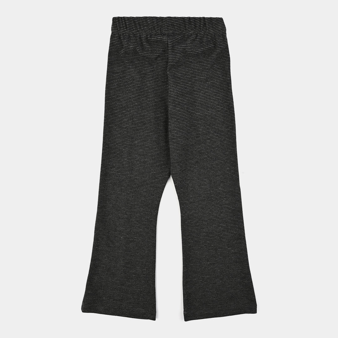 Girls Rib Tights Stripes - Black