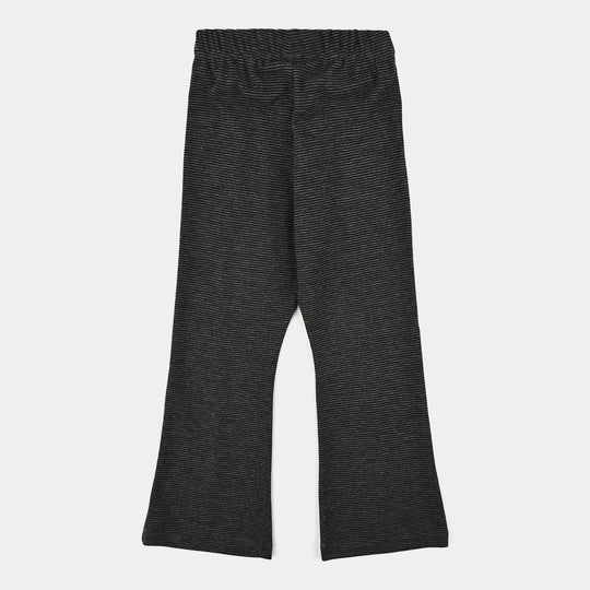 Girls Rib Tights Stripes - Black