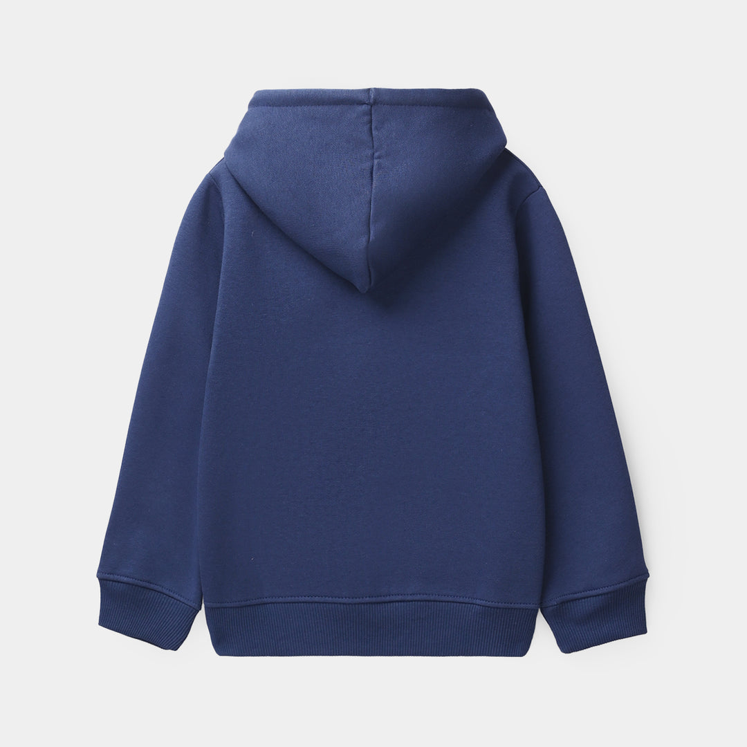 Girls Fleece Jacket Flowers - Navy