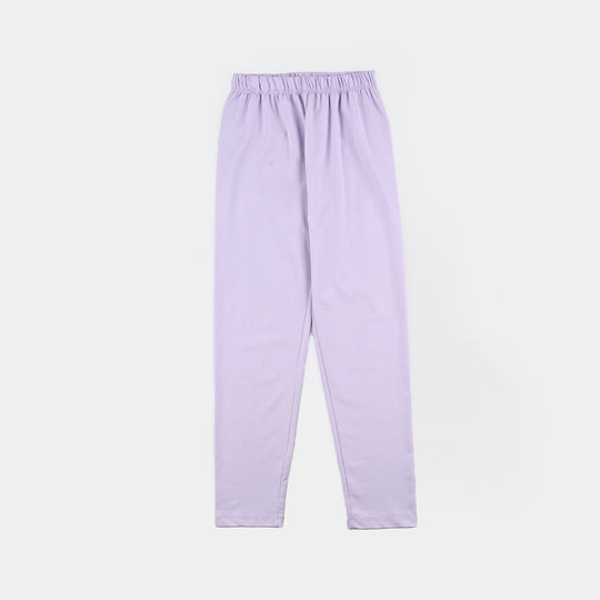 Girls Poly Cotton Jersey Night Suit - Purple