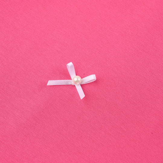 Girls Jacquard Jersey T-Shirt F/S BOWS-PINK