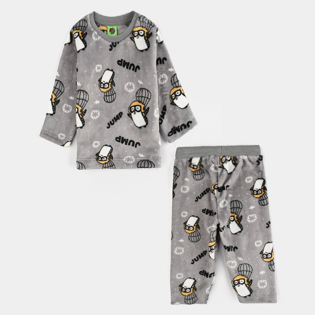 Infant Boys Sherpa Suit PENGUIN - GREY