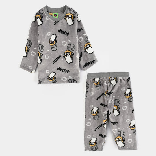 Infant Boys Sherpa Suit PENGUIN - GREY