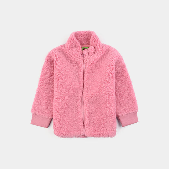 Infant Girls Sherpa Jacket (Sherpa) - Pink