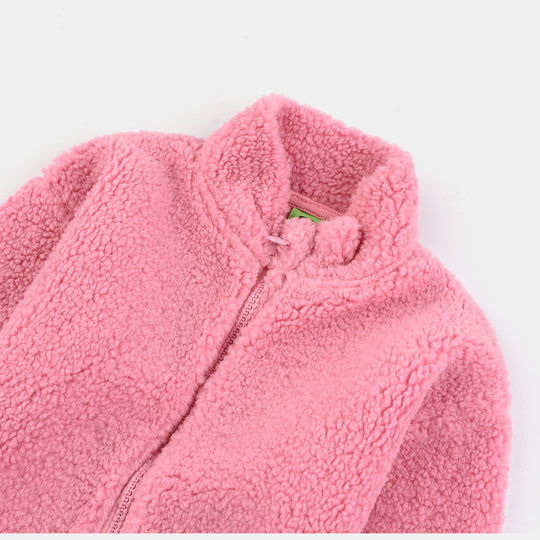 Infant Girls Sherpa Jacket (Sherpa) - Pink