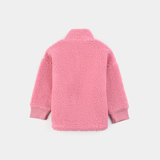 Infant Girls Sherpa Jacket (Sherpa) - Pink