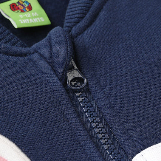 Infant Girls Fleece Jacket (RABBIT) - Navy