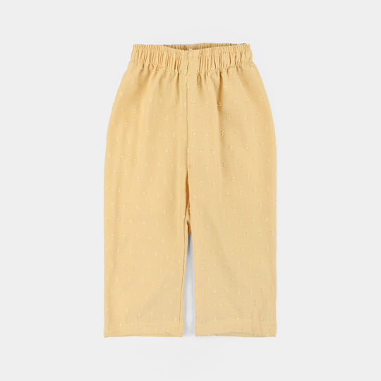 Infant Girls Cotton Jacquard 2 Pc Suit-Bloom Hues-Yellow