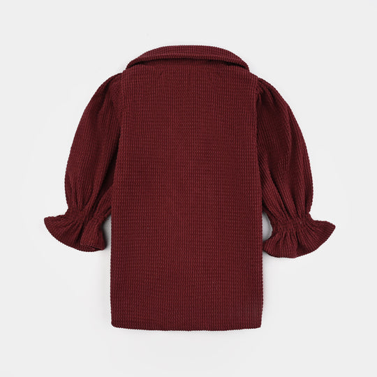 Infant Girls Corduroy 2 Pc Suit-Mini Chic-MAROON