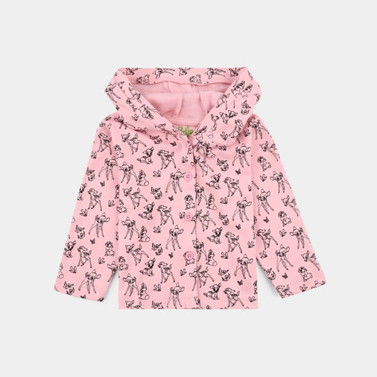 Infant Girls Cotton Interlock Bambi 3 Piece Suit - Pink/White
