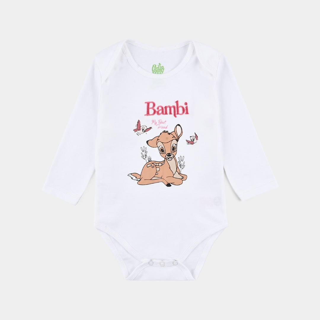 Infant Girls Cotton Interlock Bambi 3 Piece Suit - Pink/White