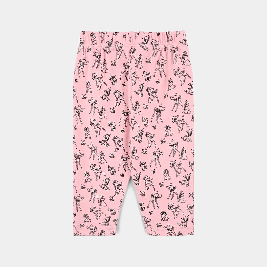Infant Girls Cotton Interlock Bambi 3 Piece Suit - Pink/White