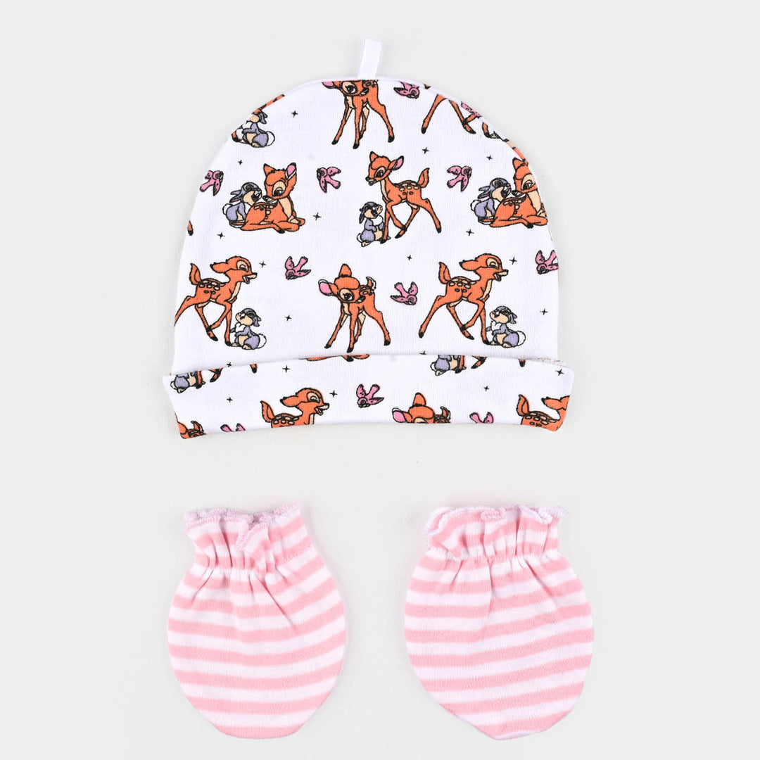 Infant Girls Cotton Interlock Bambi 4 Piece Set- WHITE