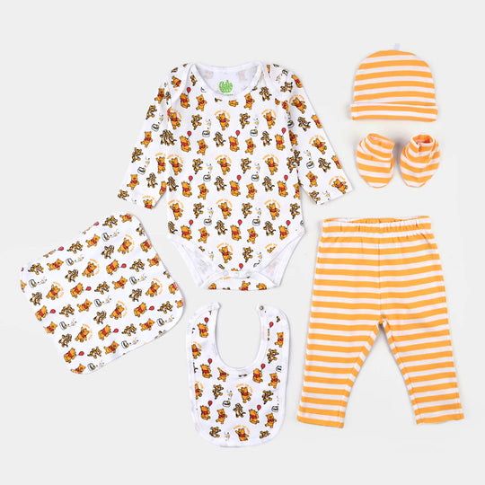 Infant Unisex Cotton Interlock 6 Piece Set Boys-White