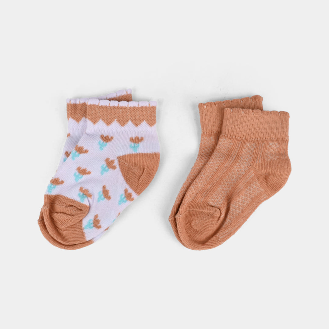 Infant Girls Basic Pack of 2 Socks