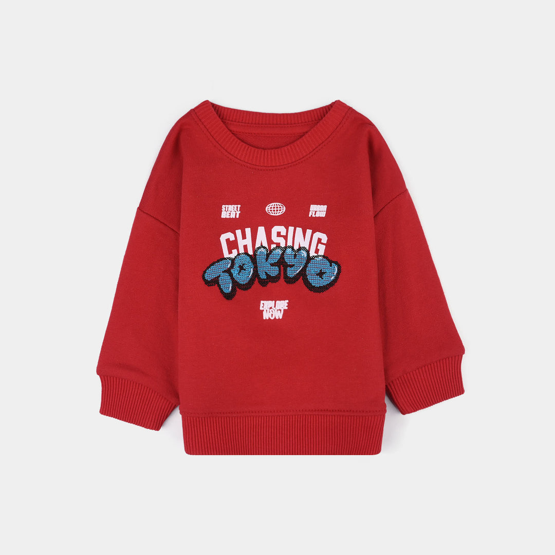 Infant Boys Cotton Terry Sweatshirt - Red