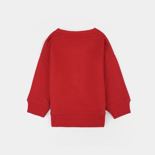 Infant Boys Cotton Terry Sweatshirt - Red