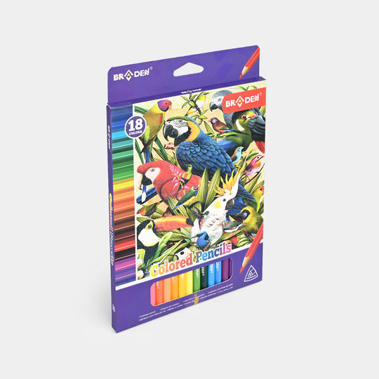 Braden Color Pencils 18PCs For Kids