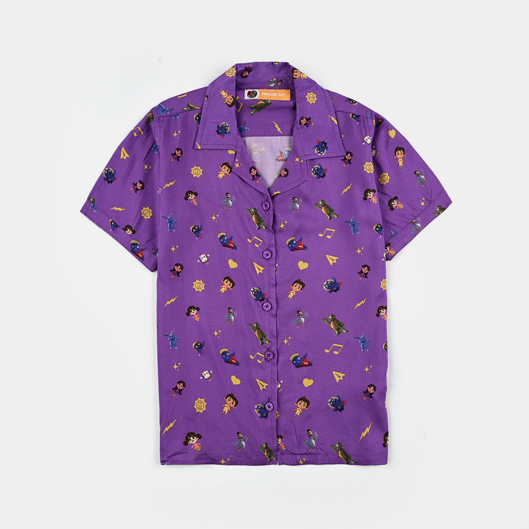Girls Viscose Nightwear-PURPLE