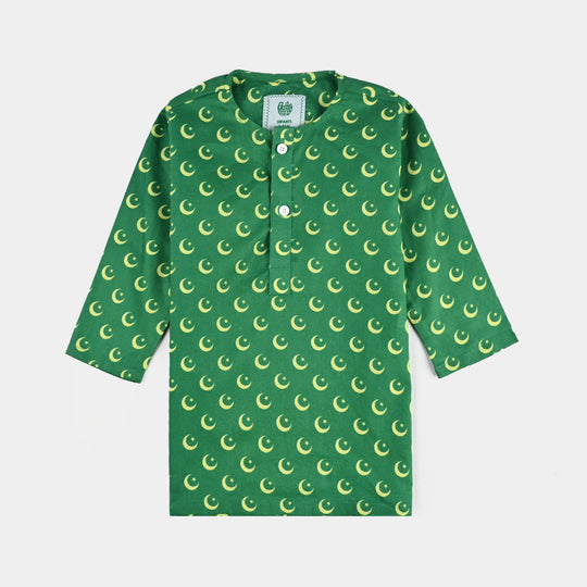 Infant Boys Printed Kurta (Azam-e-Pakistan)-GREEN