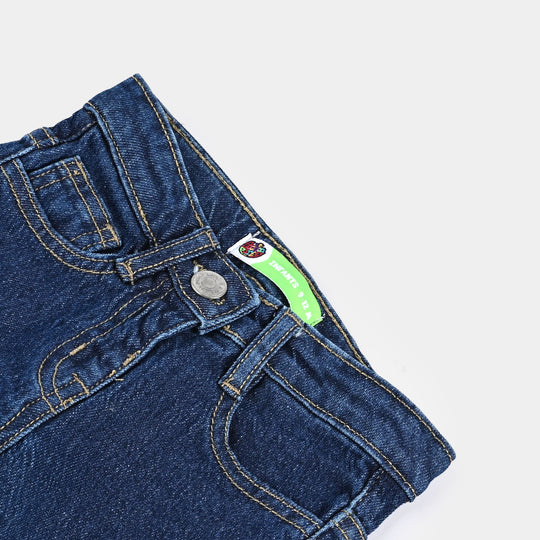 Infant Girls Denim Stretch Pant Basic - Dark Blue