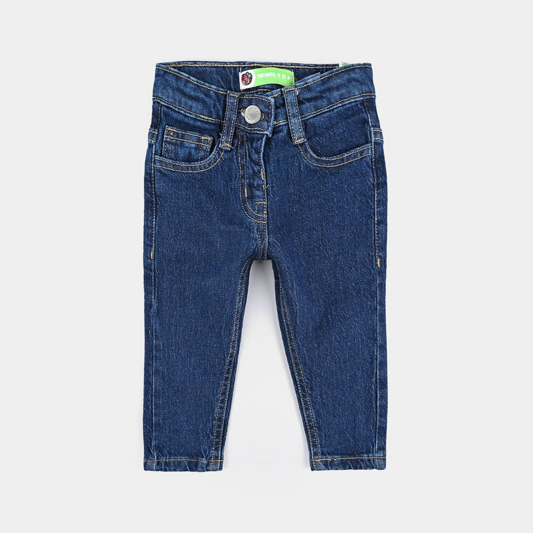 Infant Girls Denim Stretch Pant Basic - Dark Blue