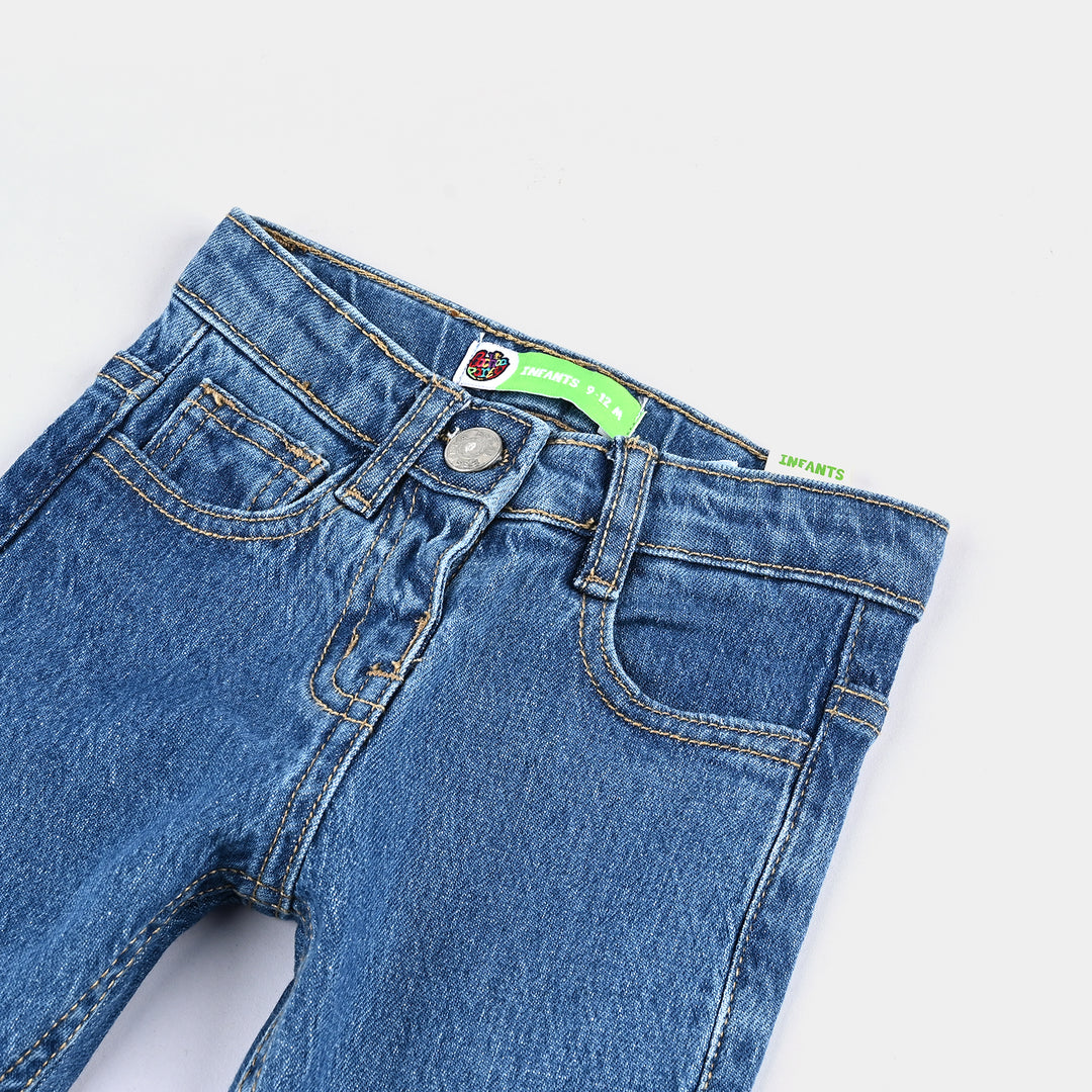 Infant Girls Denim Stretch Pant Basic - Mid Blue