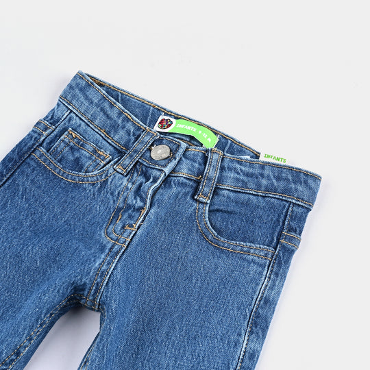 Infant Girls Denim Stretch Pant Basic - Mid Blue