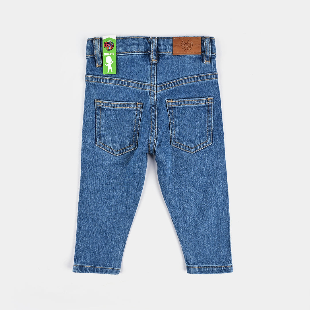 Infant Girls Denim Stretch Pant Basic - Mid Blue