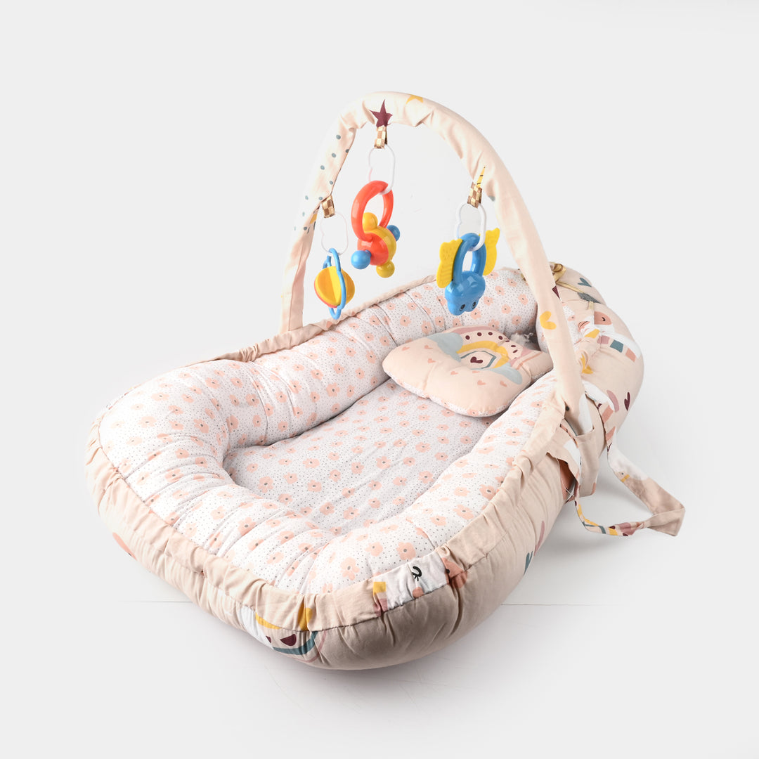 Baby Bed Nest with Toy Bar | 772 Peach