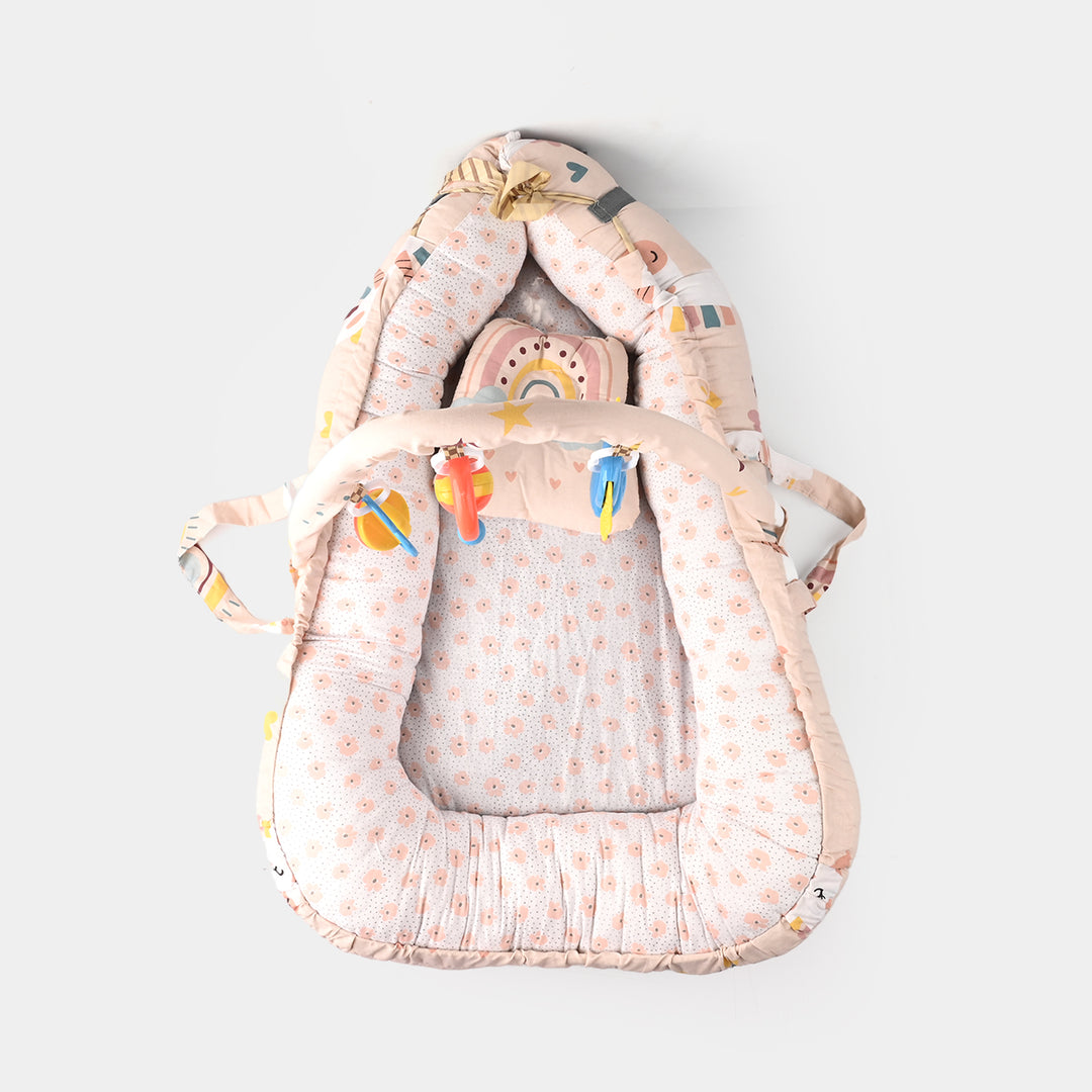 Baby Bed Nest with Toy Bar | 772 Peach