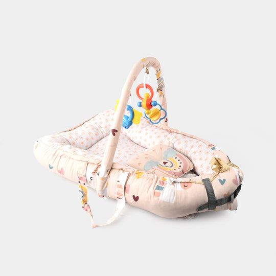 Baby Bed Nest with Toy Bar | 772 Peach