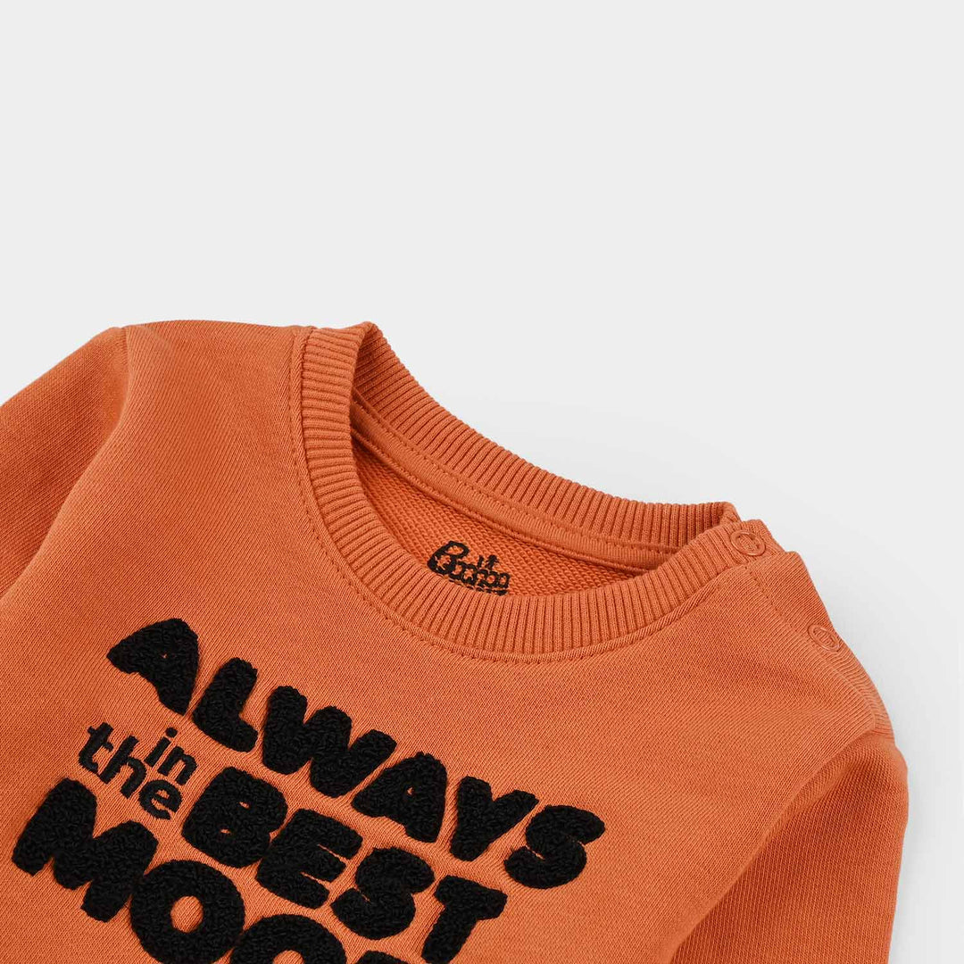 Infant Boys Jersey/Terry Sweatshirt - Orange