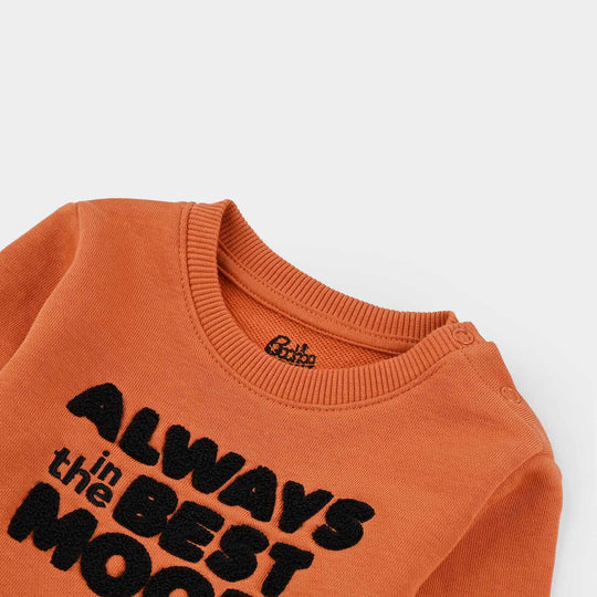 Infant Boys Jersey/Terry Sweatshirt - Orange