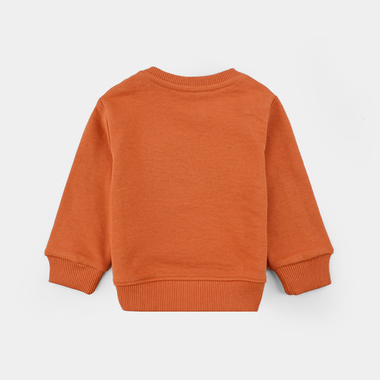 Infant Boys Jersey/Terry Sweatshirt - Orange