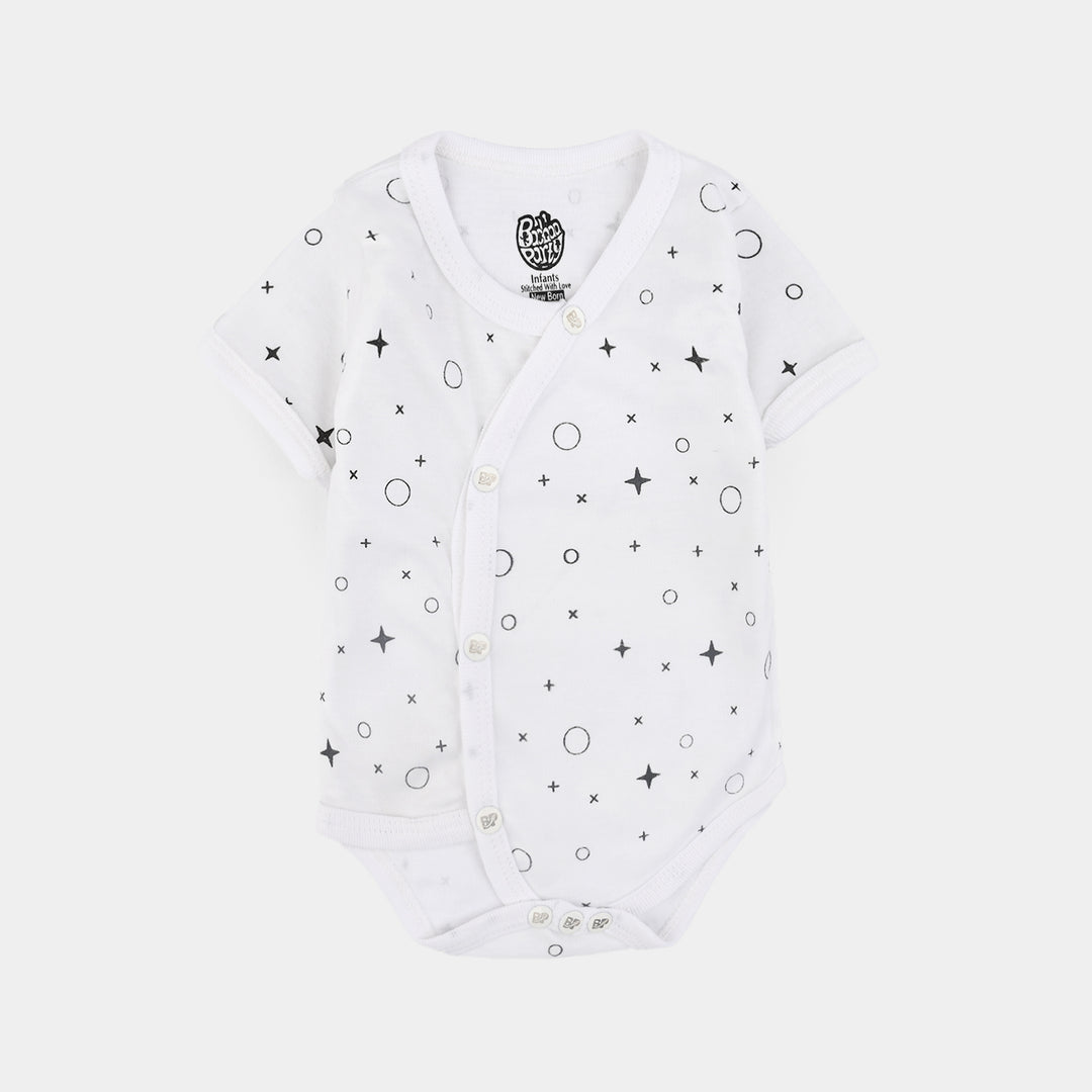 Pack Of 3 Infant Unisex Cotton Cut Design Rompers Set