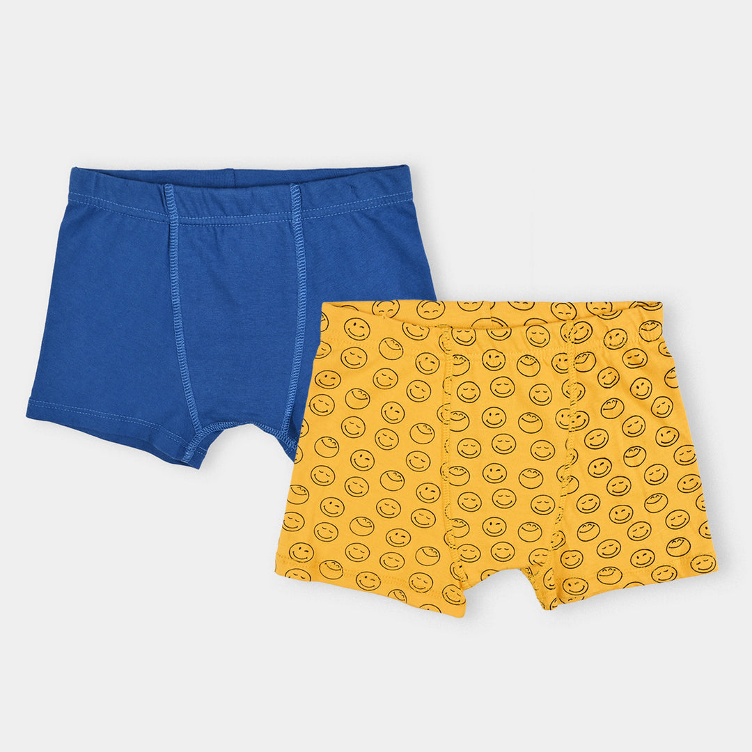 Boys Cotton Jersey Boxer - Pack Of 2 (Blue/Yellow)