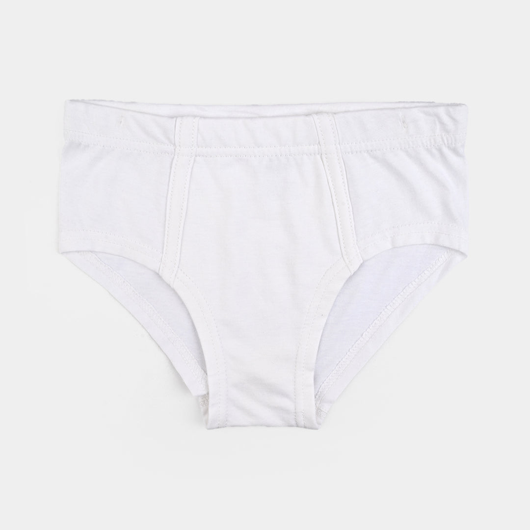 Boys Cotton Jersey Basic Brief - Pack Of 2 (White/Navy)