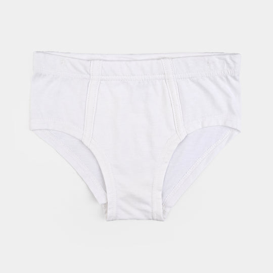 Boys Cotton Jersey Basic Brief - Pack Of 2 (White/Navy)