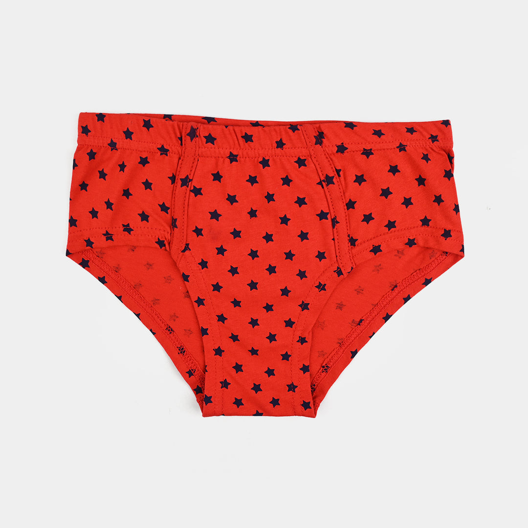 Boys Cotton Jersey Brief - Pack Of 2 (White/Red)