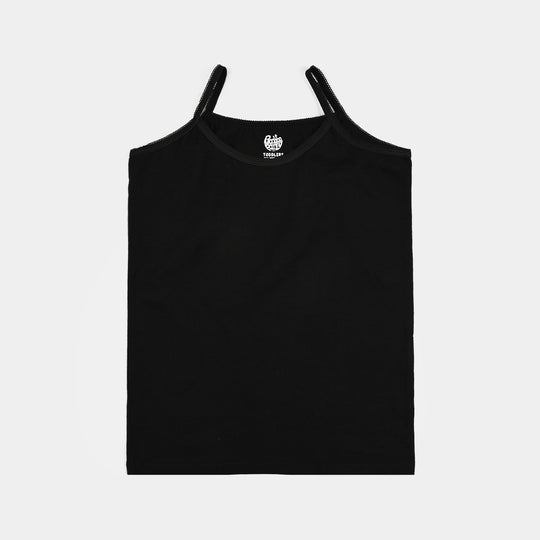 Girls Cotton Jersey Cami Basic - Pack Of 2-White/Black