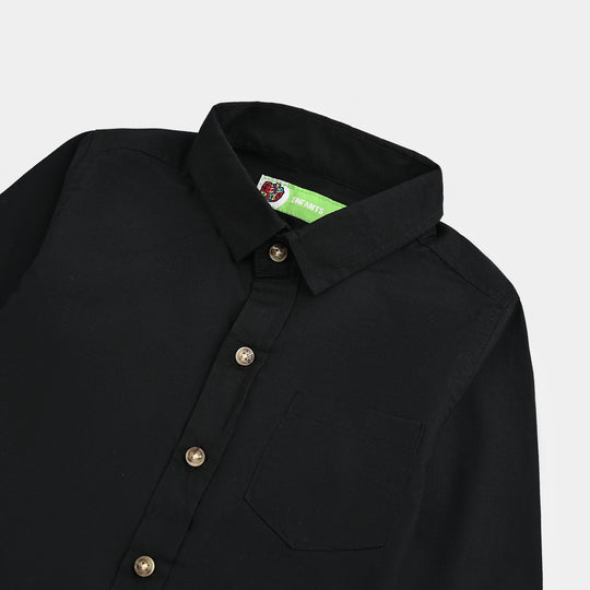 Infant Boys Cotton Shirt - Black
