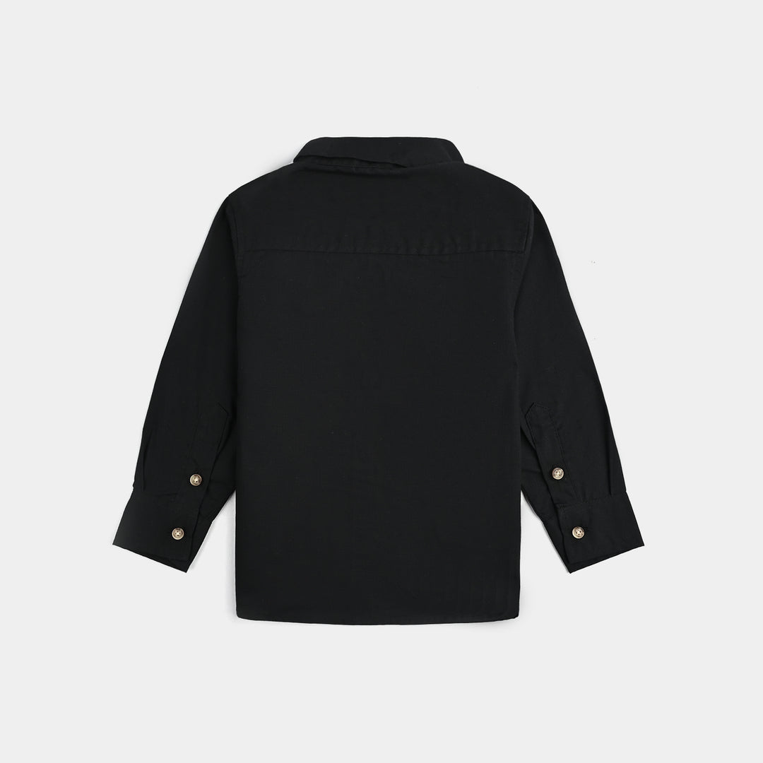 Infant Boys Cotton Shirt - Black