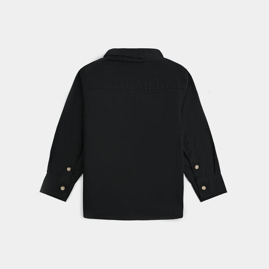 Infant Boys Cotton Shirt - Black