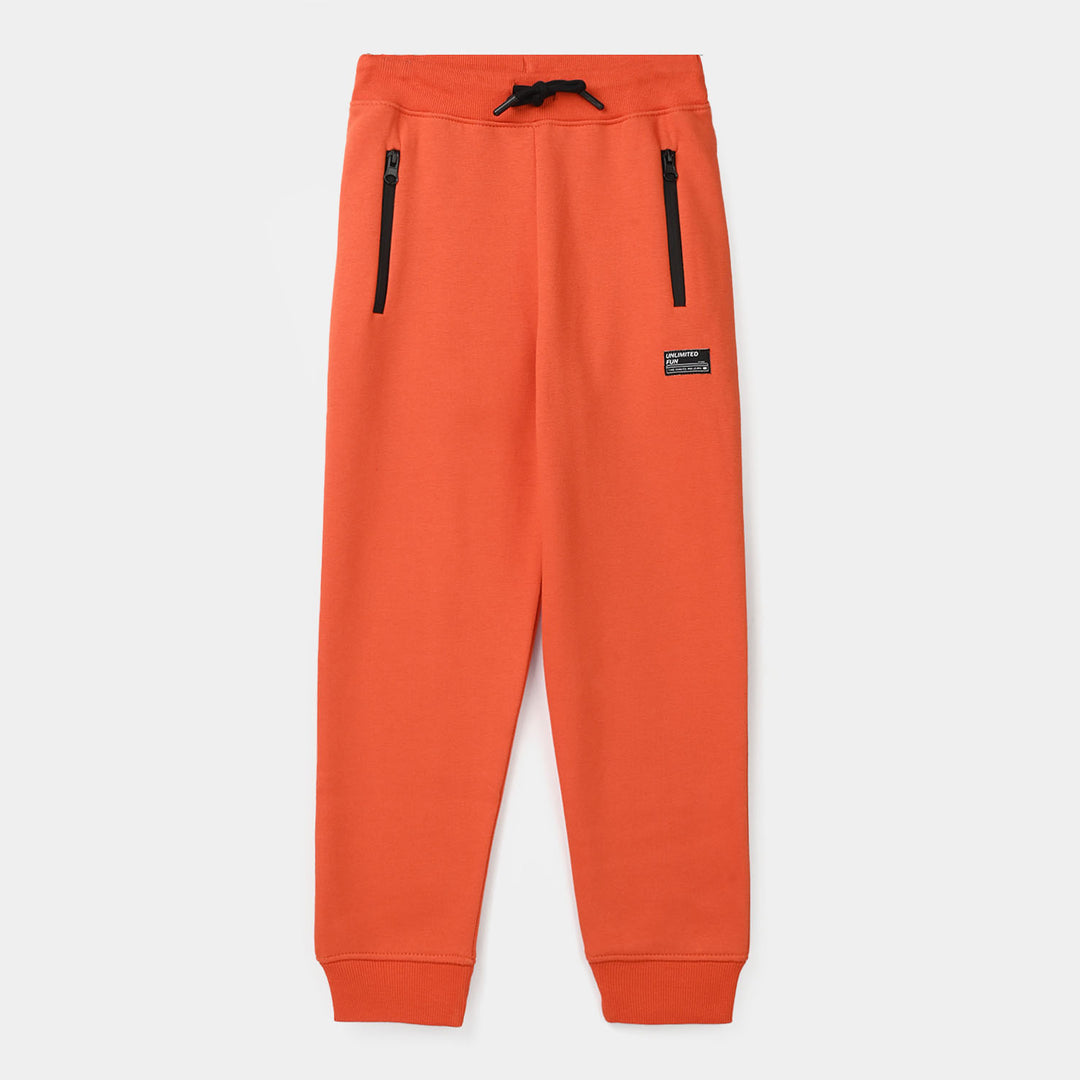 Boys Fleece Pajama Unlimited Fun - Orange