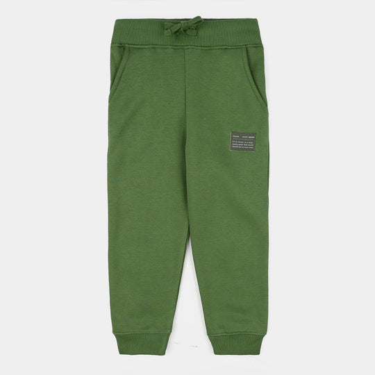 Boys Fleece Pajama Basic-Olive Green