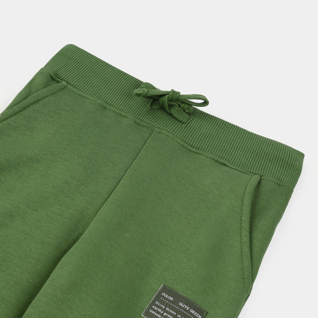 Boys Fleece Pajama Basic-Olive Green